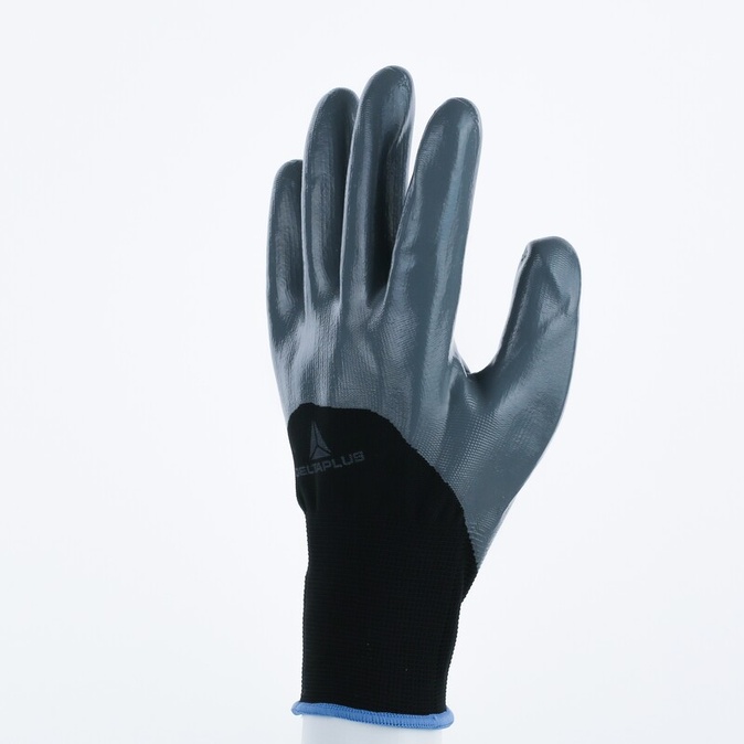 Gebreide handschoen met coating - Polyester - Glad Nitril - Jauge : 13 - DELTAPLUS - VE715