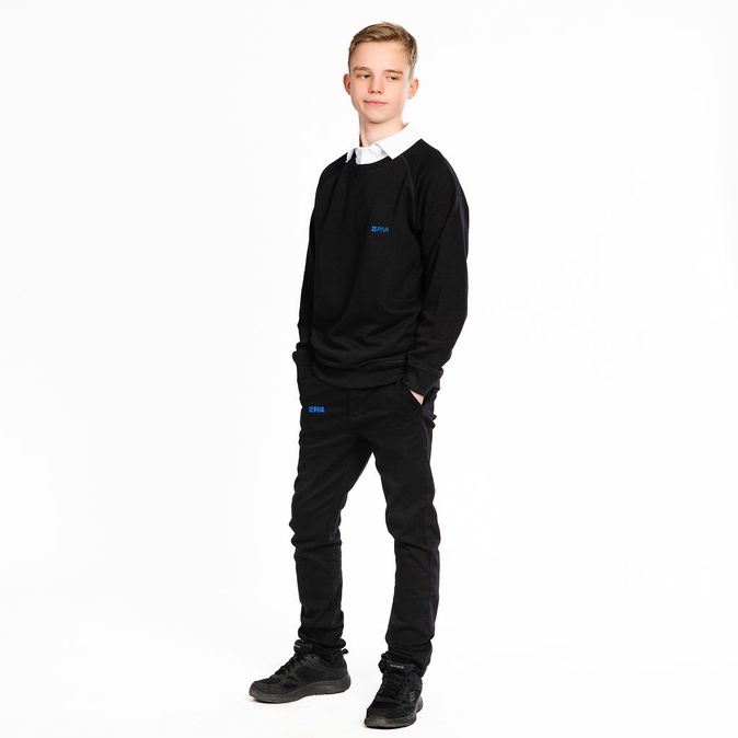 Sweater ronde hals kids zwart - PIVA - PI21