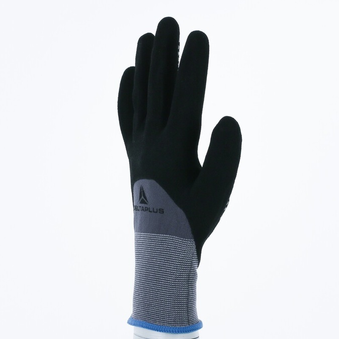 Gebreide handschoen met coating - Polyamide, Spandex - Glad aqua-polymeer - Jauge : 15 - DELTAPLUS - VE729