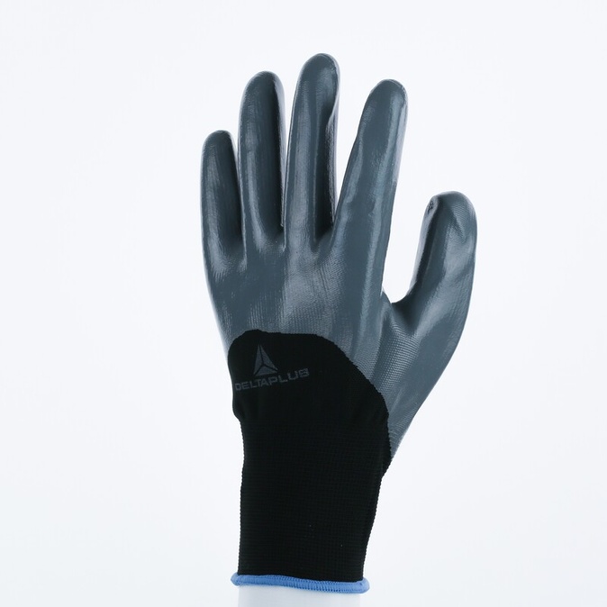 Gebreide handschoen met coating - Polyester - Glad Nitril - Jauge : 13 - DELTAPLUS - VE715