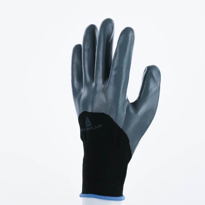Gebreide handschoen met coating - Polyester - Glad Nitril - Jauge : 13 - DELTAPLUS - VE715