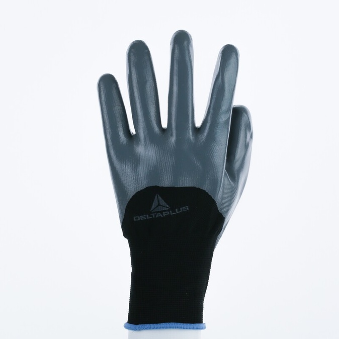 Gebreide handschoen met coating - Polyester - Glad Nitril - Jauge : 13 - DELTAPLUS - VE715