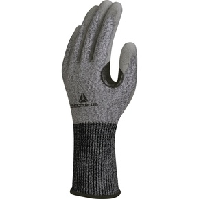 GEBREIDE HANDSCHOEN SOFTNOCUT - PU-COATING OP PALM - VERSTERKING WIJSVINGER - JAUGE 13 - DELTAPLUS - DPVECUTD09