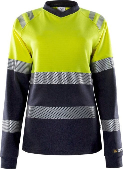Flamestat Hi vis dames t-shirt met lange mouwen klasse 1 7108 TFL - FRISTADS - FR133269