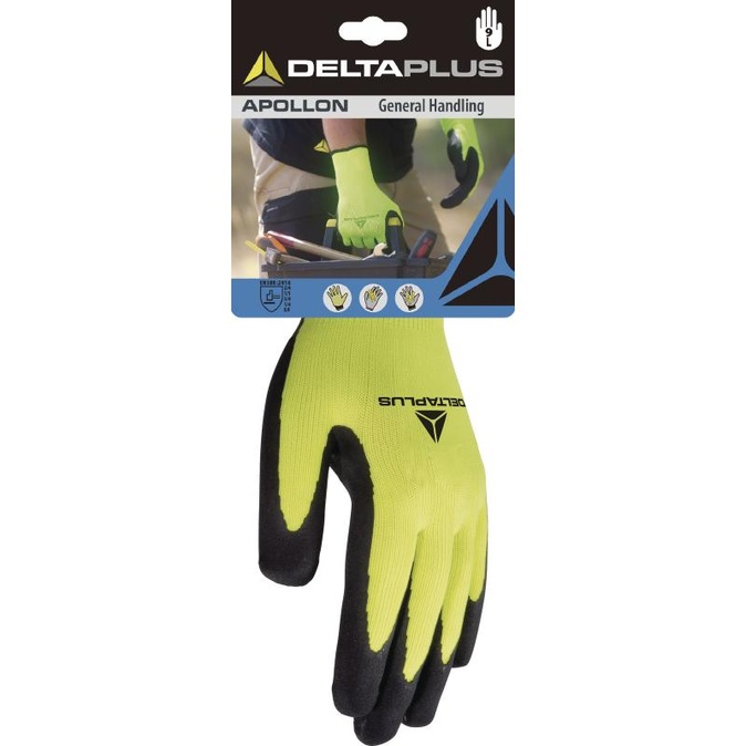 GEBREIDE HANDSCHOEN VAN POLYESTER - HANDPALM MET SCHUIM VAN LATEX-COATING - DELTAPLUS - DPVV733