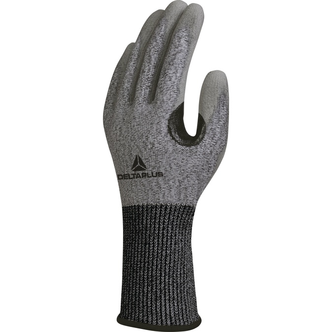 GEBREIDE HANDSCHOEN SOFTNOCUT - PU-COATING OP PALM - VERSTERKING WIJSVINGER - JAUGE 13 - DELTAPLUS - DPVECUTD09