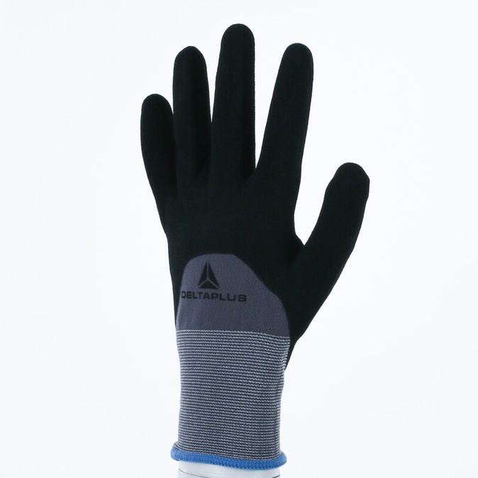 Gebreide handschoen met coating - Polyamide, Spandex - Glad aqua-polymeer - Jauge : 15 - DELTAPLUS - VE729